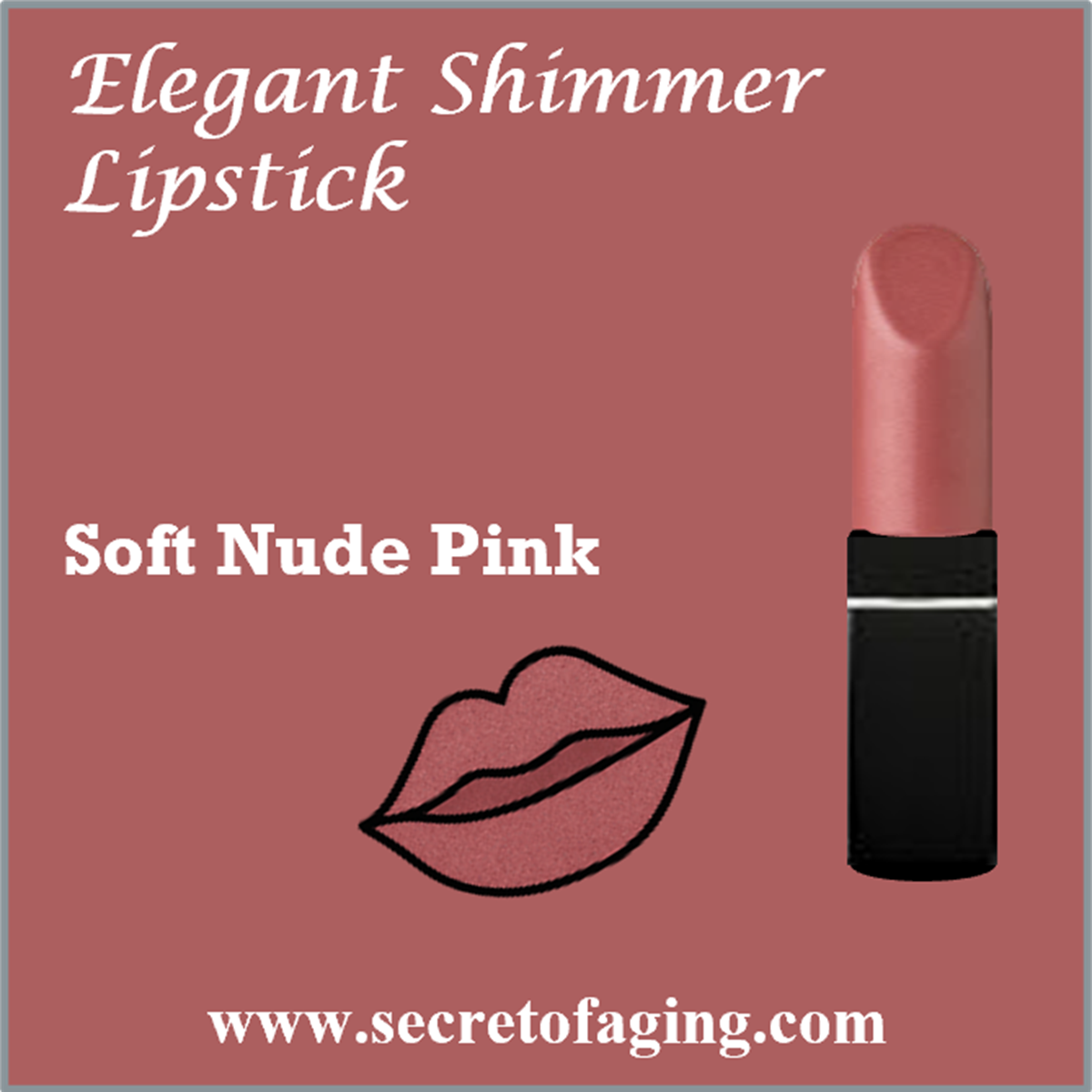 Soft Nude Pink Elegant Shimmer Lipstick