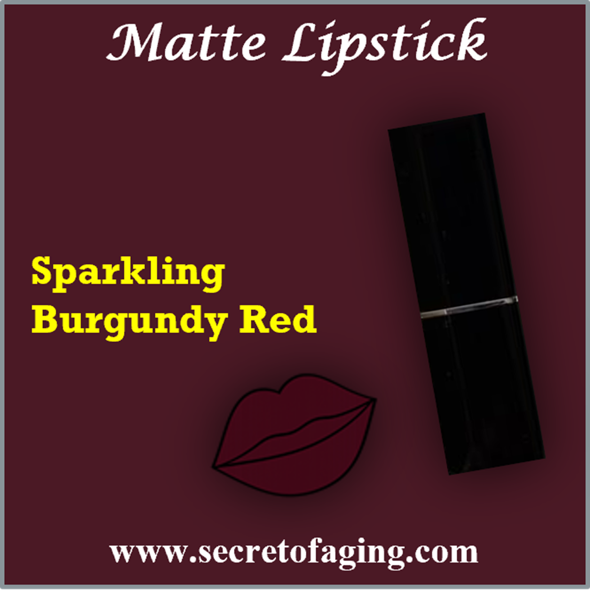 Sparkling Burgundy Red Matte Lipstick