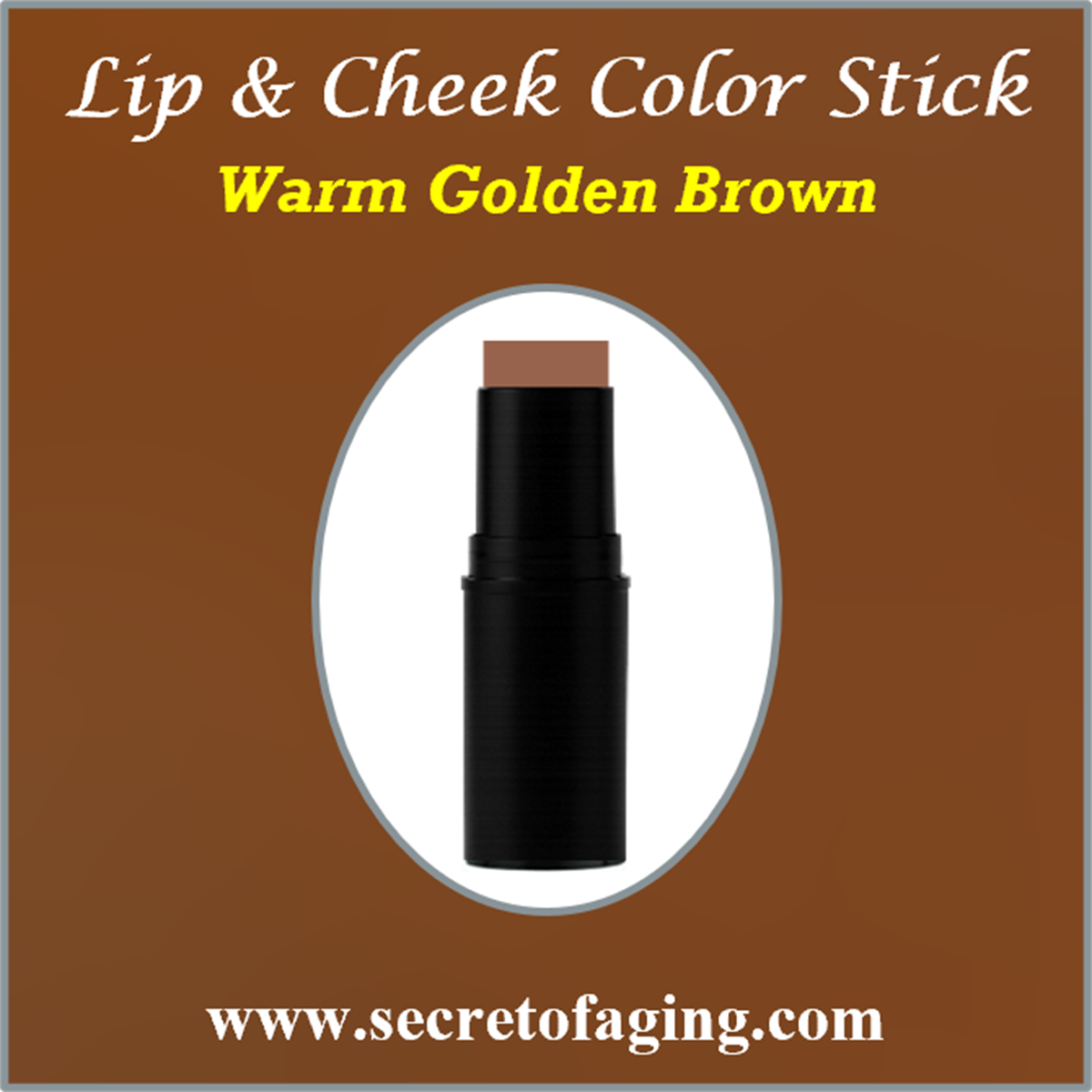 Warm Golden Brown Lip and Cheek Color Stick