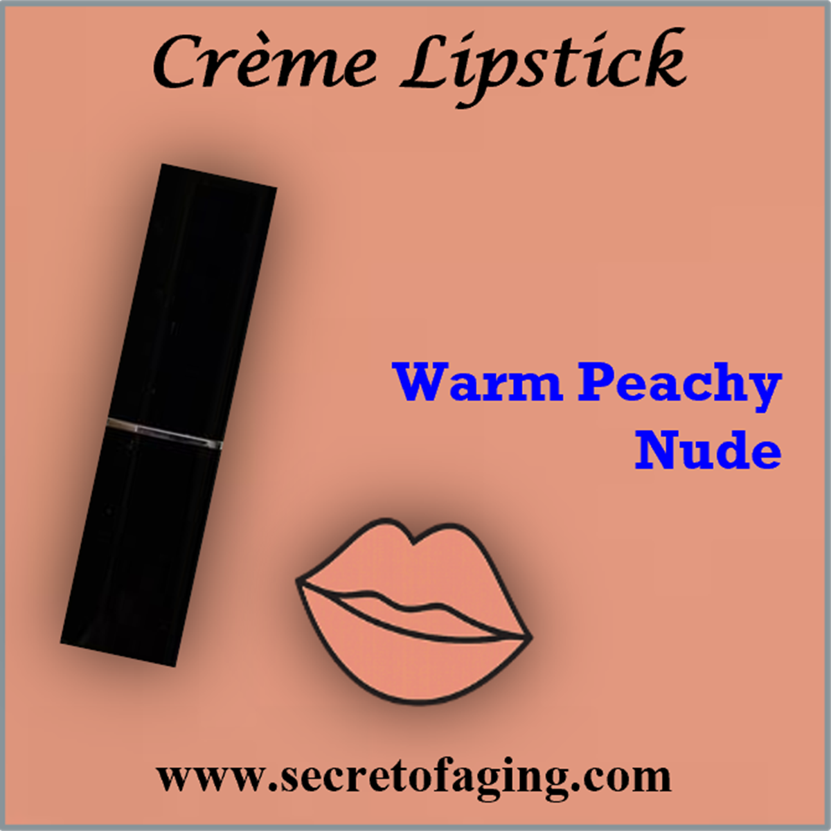 Warm Peachy Nude Creme Lipstick