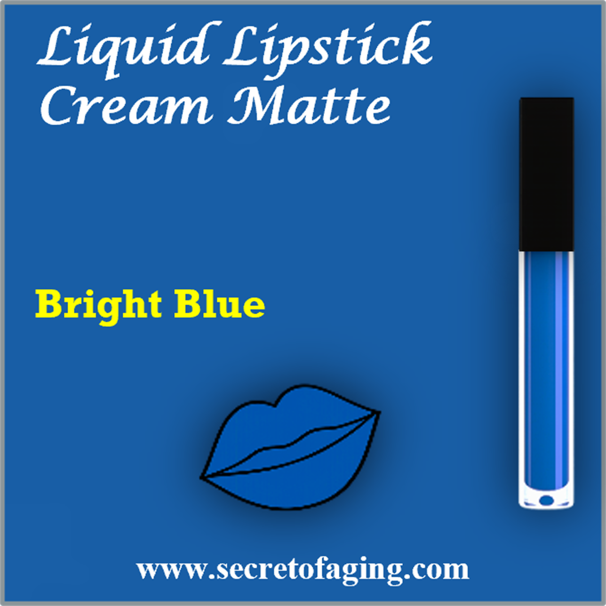 Bright Blue Liquid Lipstick Cream Matte