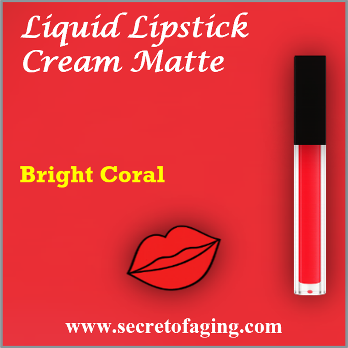 Bright Coral Liquid Lipstick Cream Matte