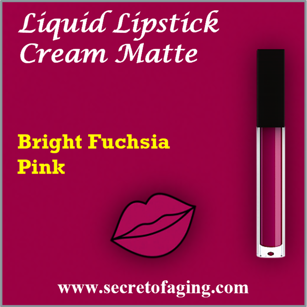 Bright Fuchsia Pink Liquid Lipstick Cream Matte
