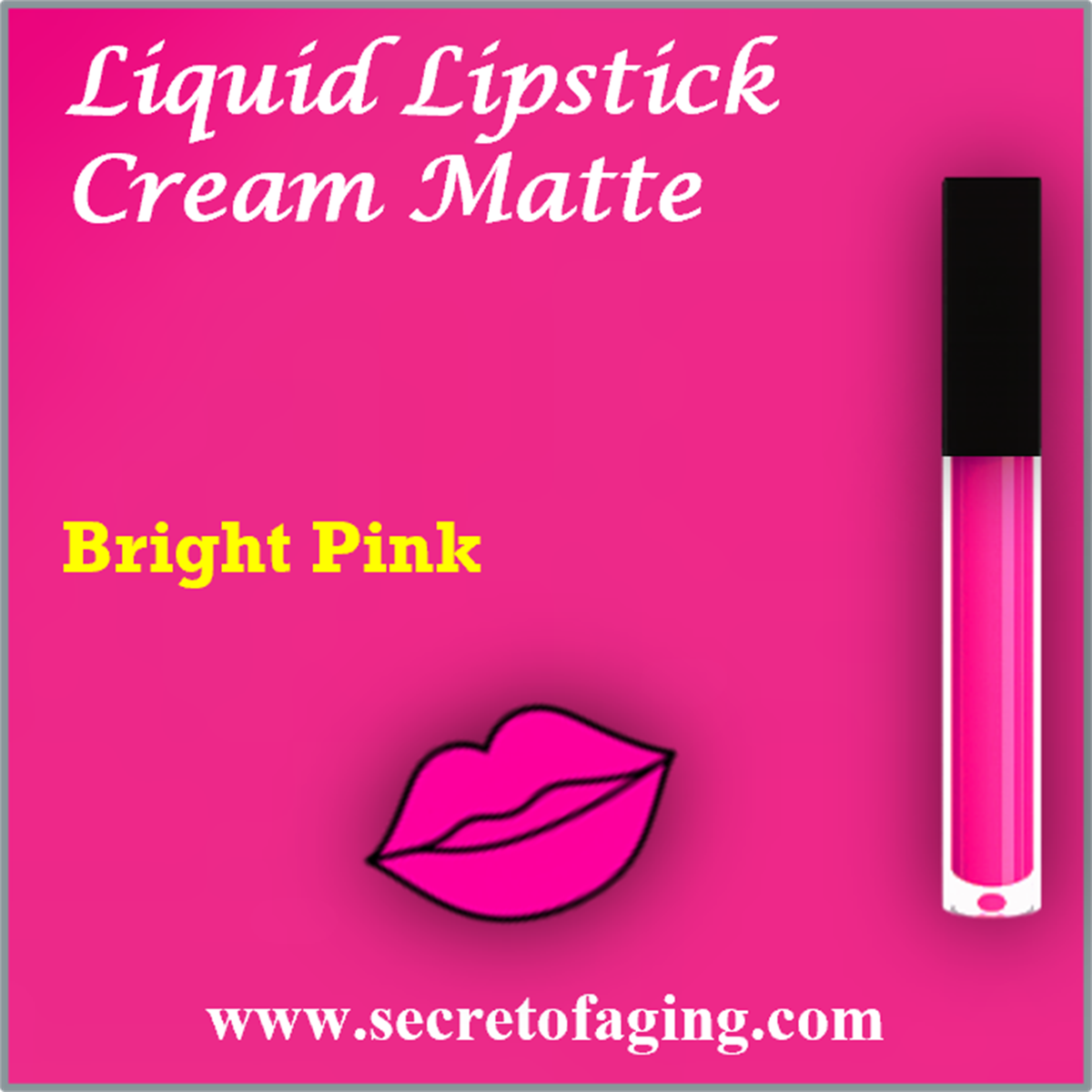 Bright Pink Liquid Lipstick Cream Matte