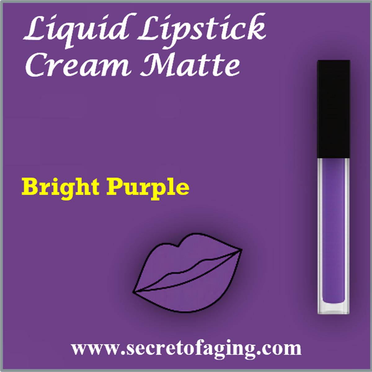 Bright Purple Liquid Lipstick Cream Matte