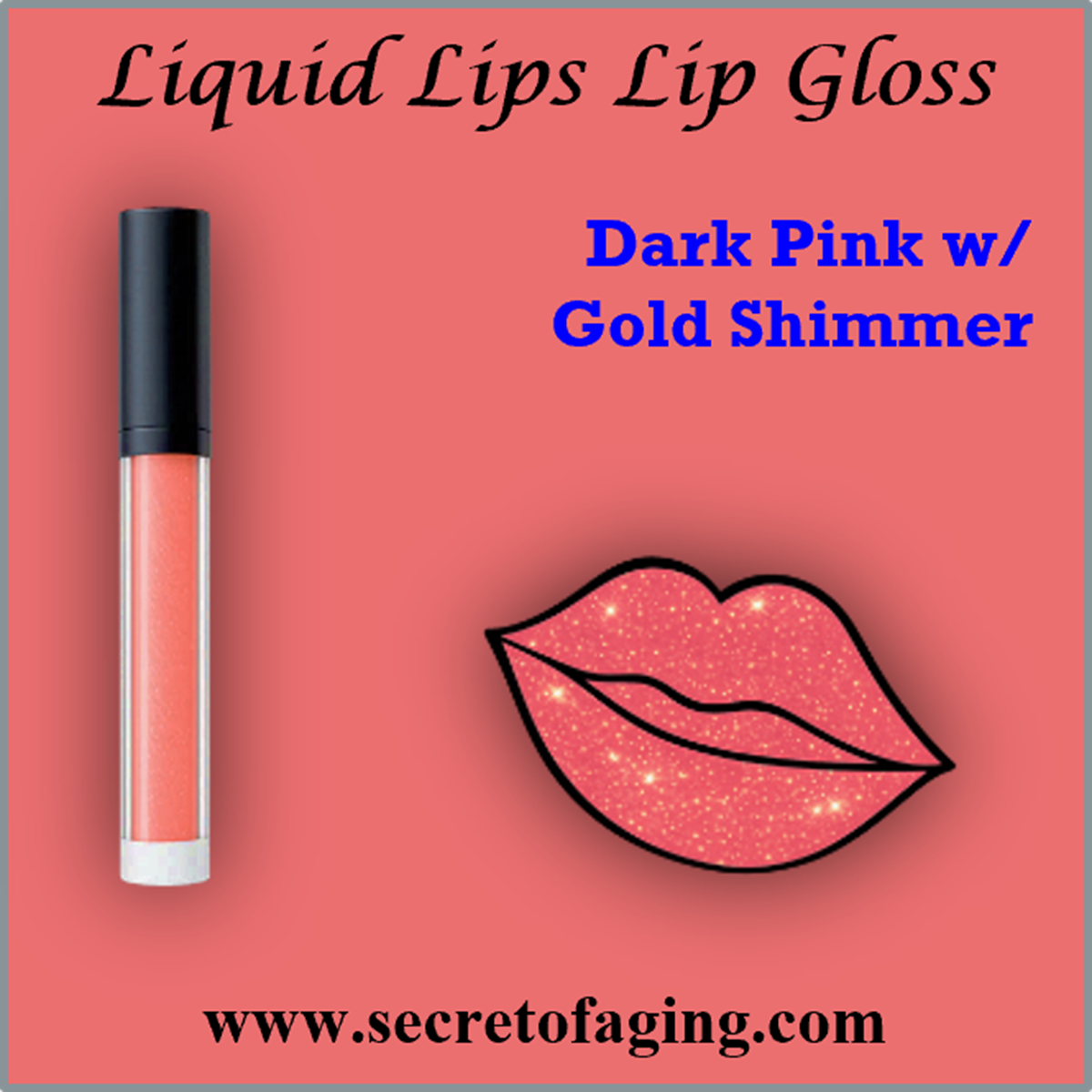 Dark Pink with Gold Shimmer Liquid Lips Lip Gloss