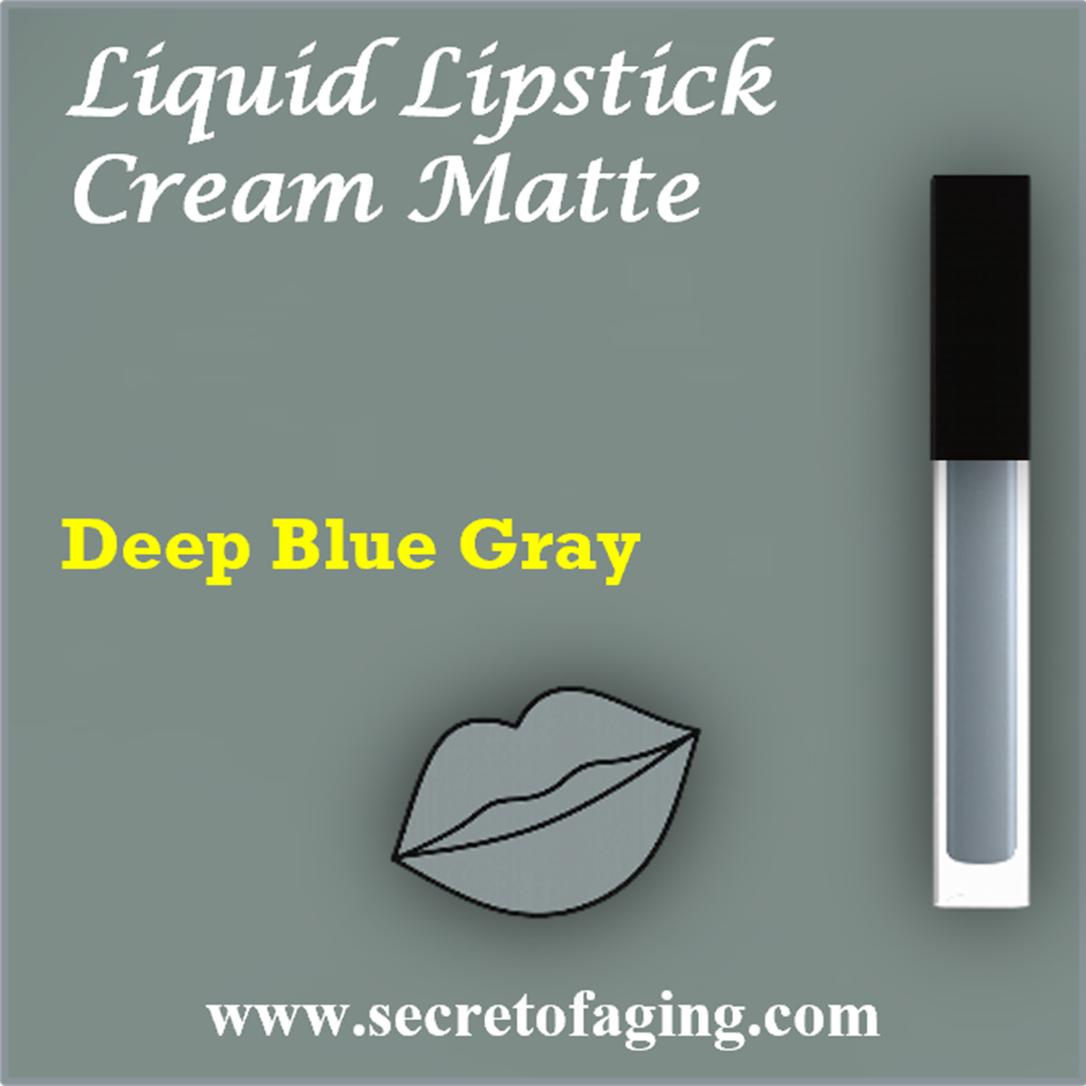 Deep Blue Gray Liquid Lipstick Cream Matte