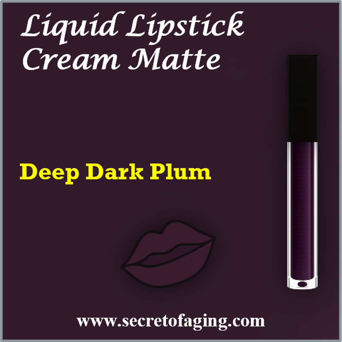 Deep Dark Plum Liquid Lipstick Cream Matte