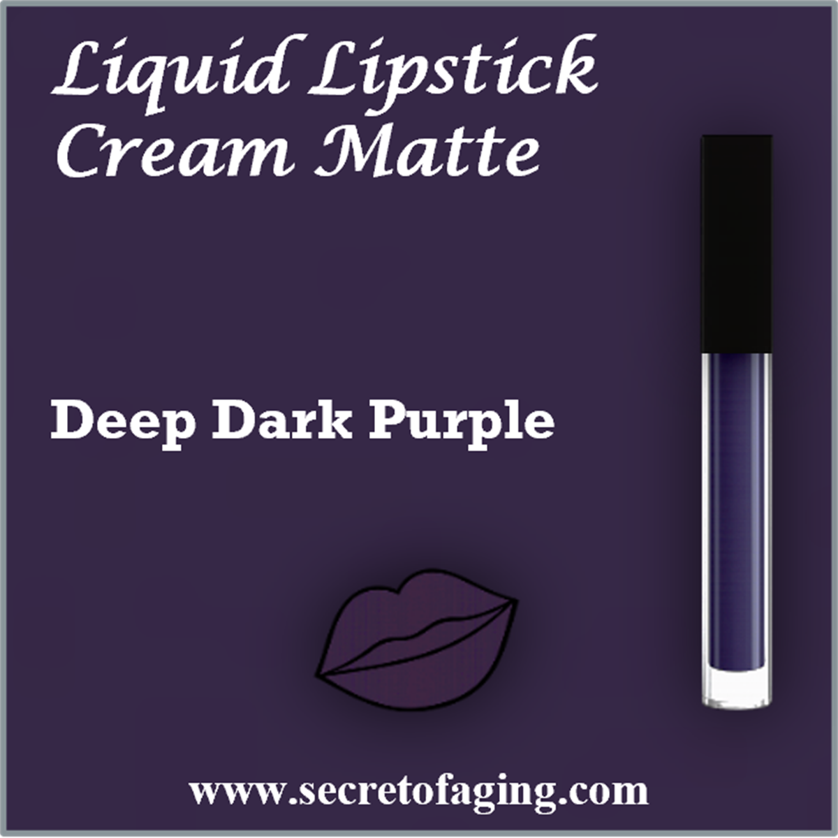 Deep Dark Purple Liquid Lipstick Cream Matte