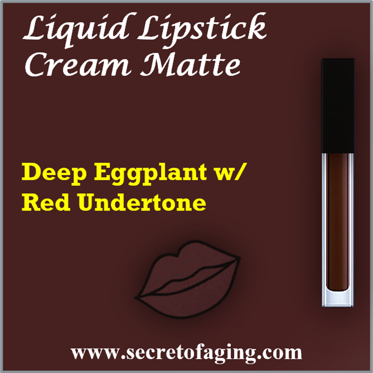 Deep Eggplant with Red Undertone Liquid Lipstick Cream Matte