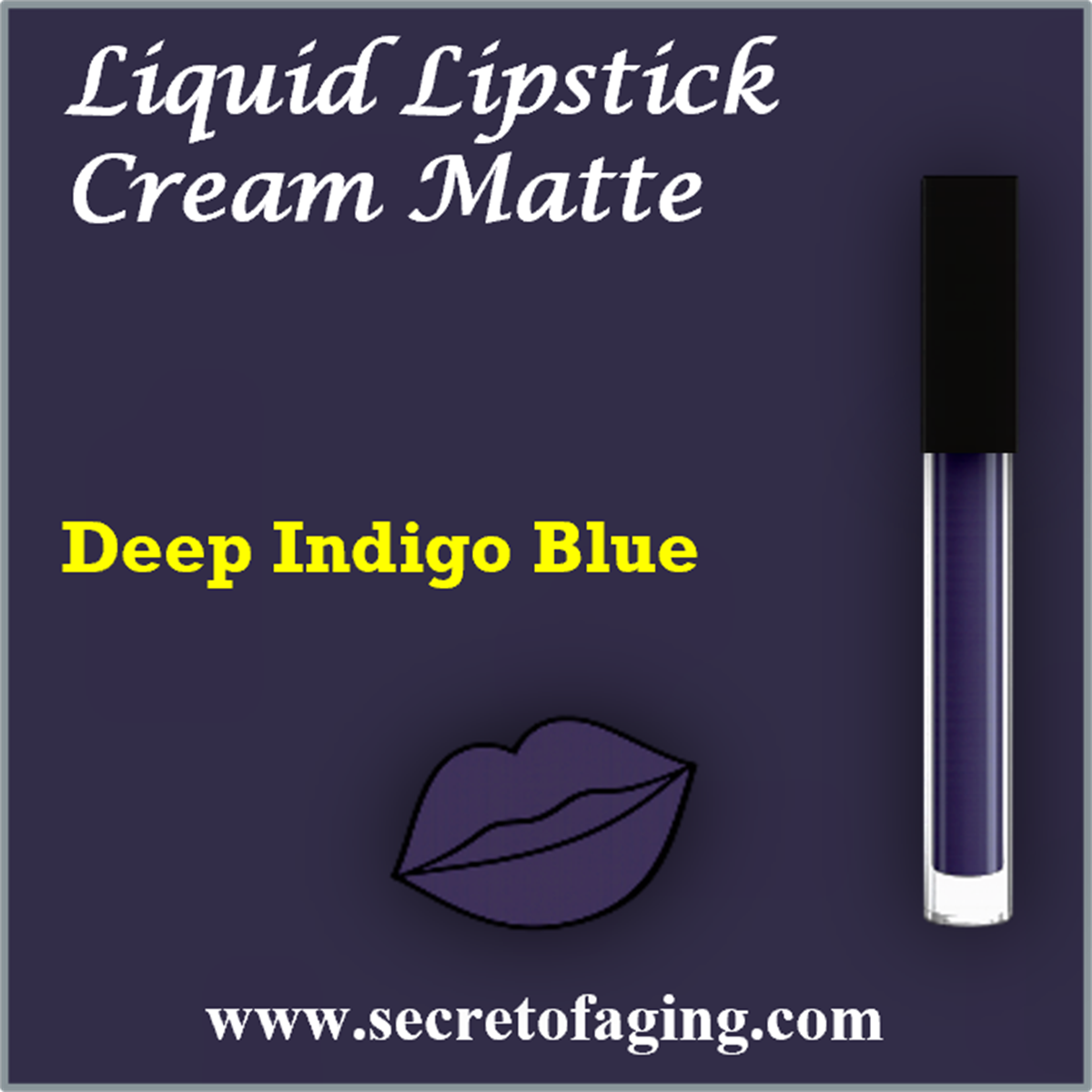 Deep Indigo Blue Liquid Lipstick Cream Matte