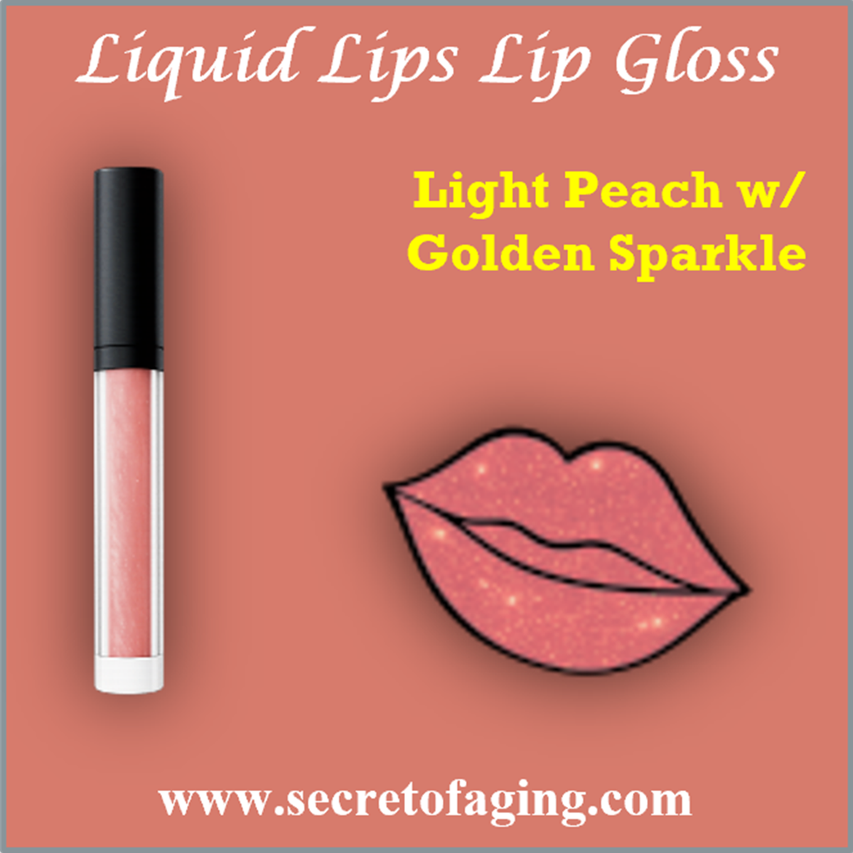 Light Peach with Golden Sparkle Liquid Lips Lip Gloss