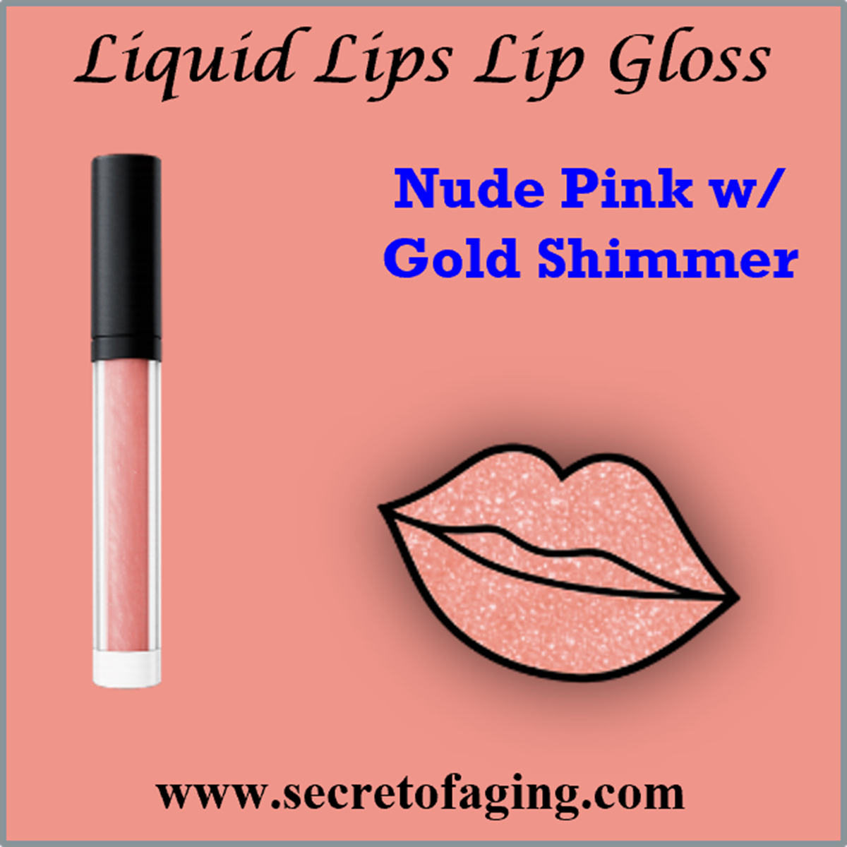 Nude Pink with Gold Shimmer Liquid Lips Lip Gloss
