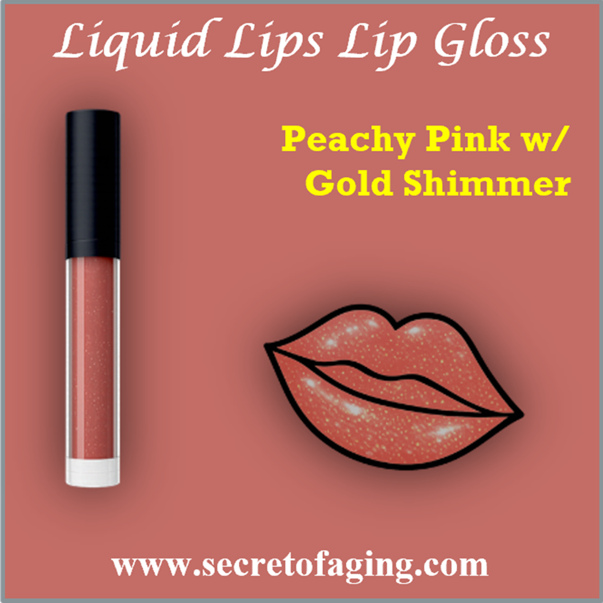 Peach Pink with Gold Shimmer Liquid Lips Lip Gloss