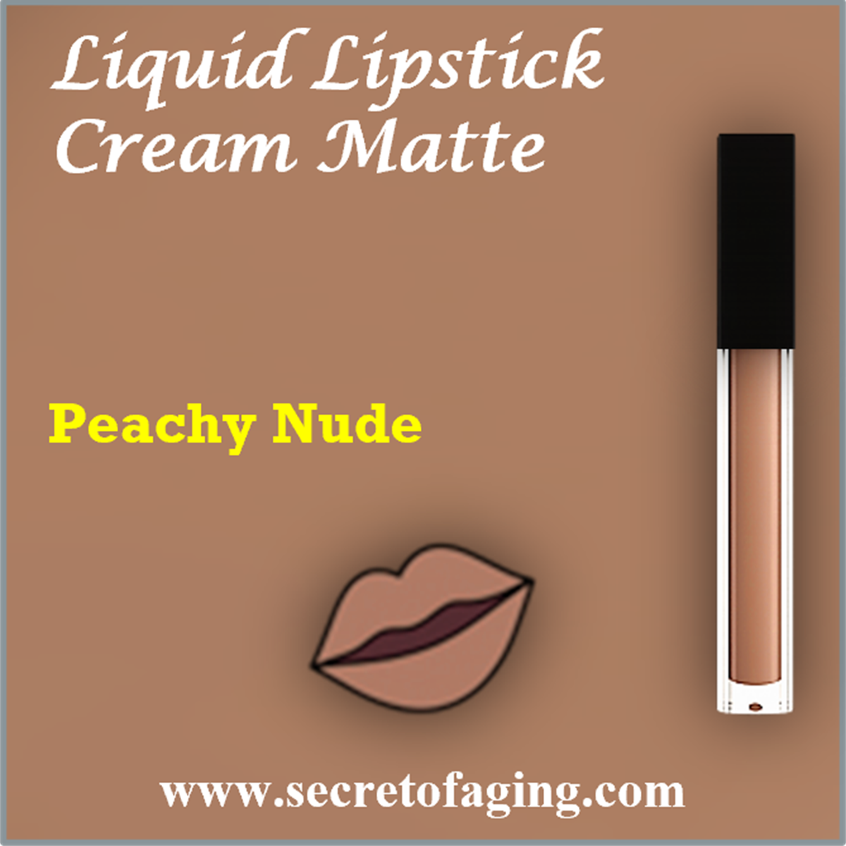 Peachy Nude Liquid Lipstick Cream Matte