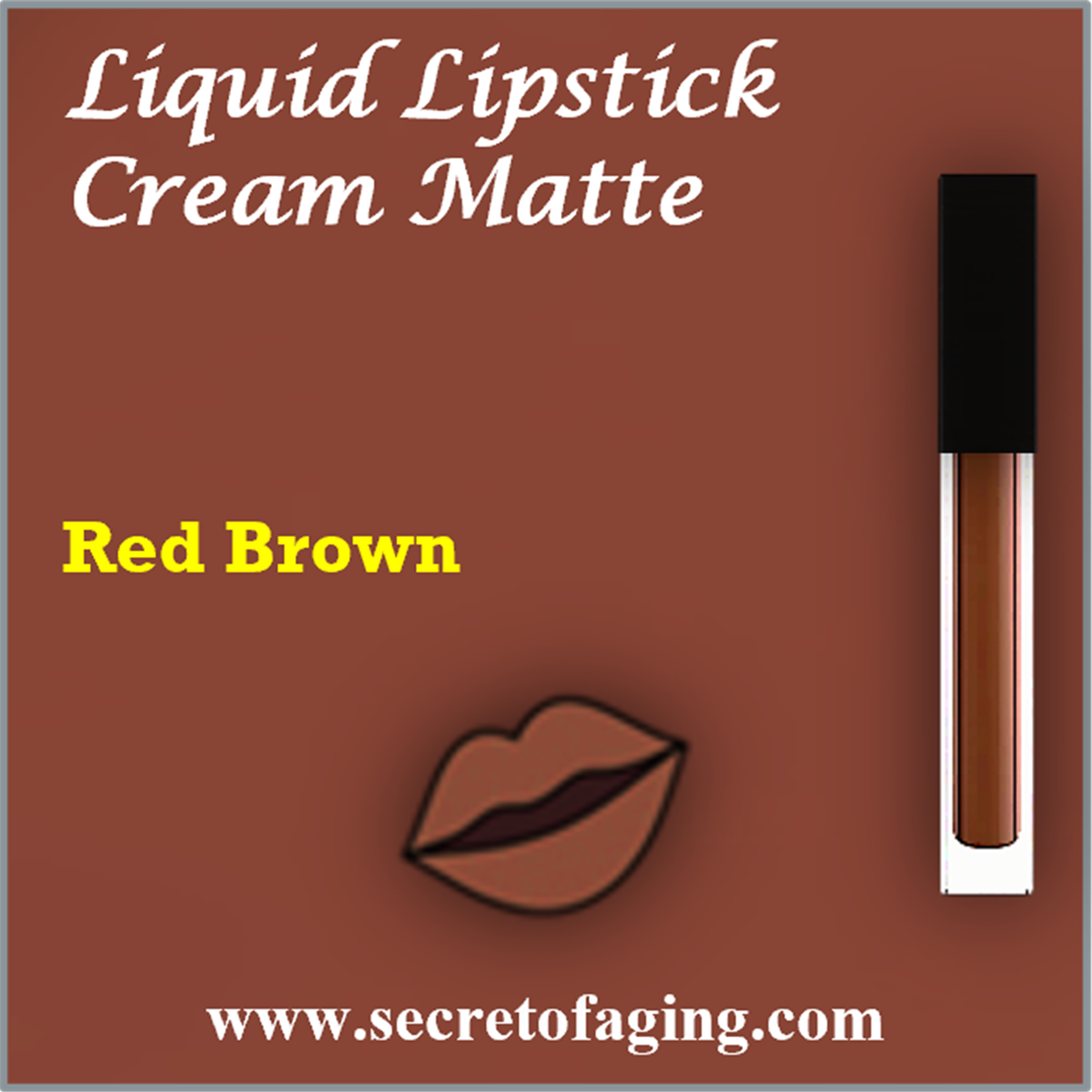 Red Brown Liquid Lipstick Cream Matte