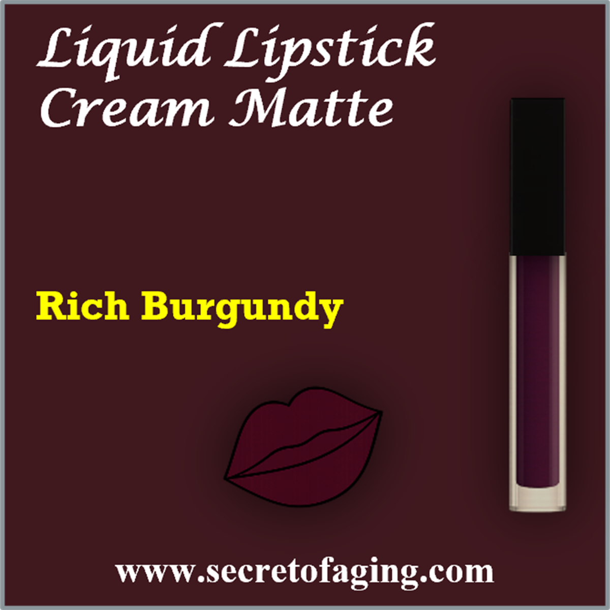 Rich Burgundy Liquid Lipstick Cream Matte