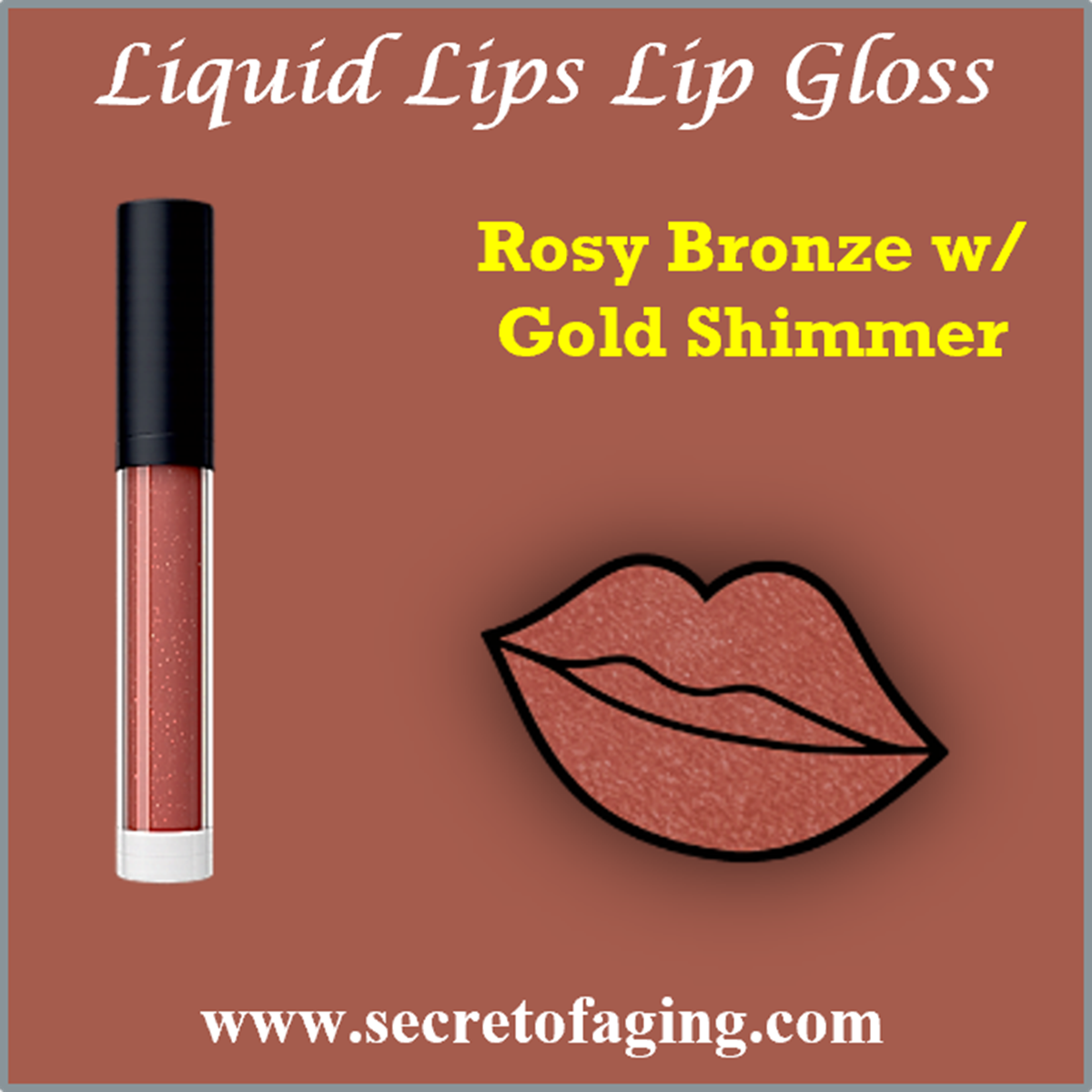 Rosy Bronze with Gold Shimmer Liquid Lips Lip Gloss