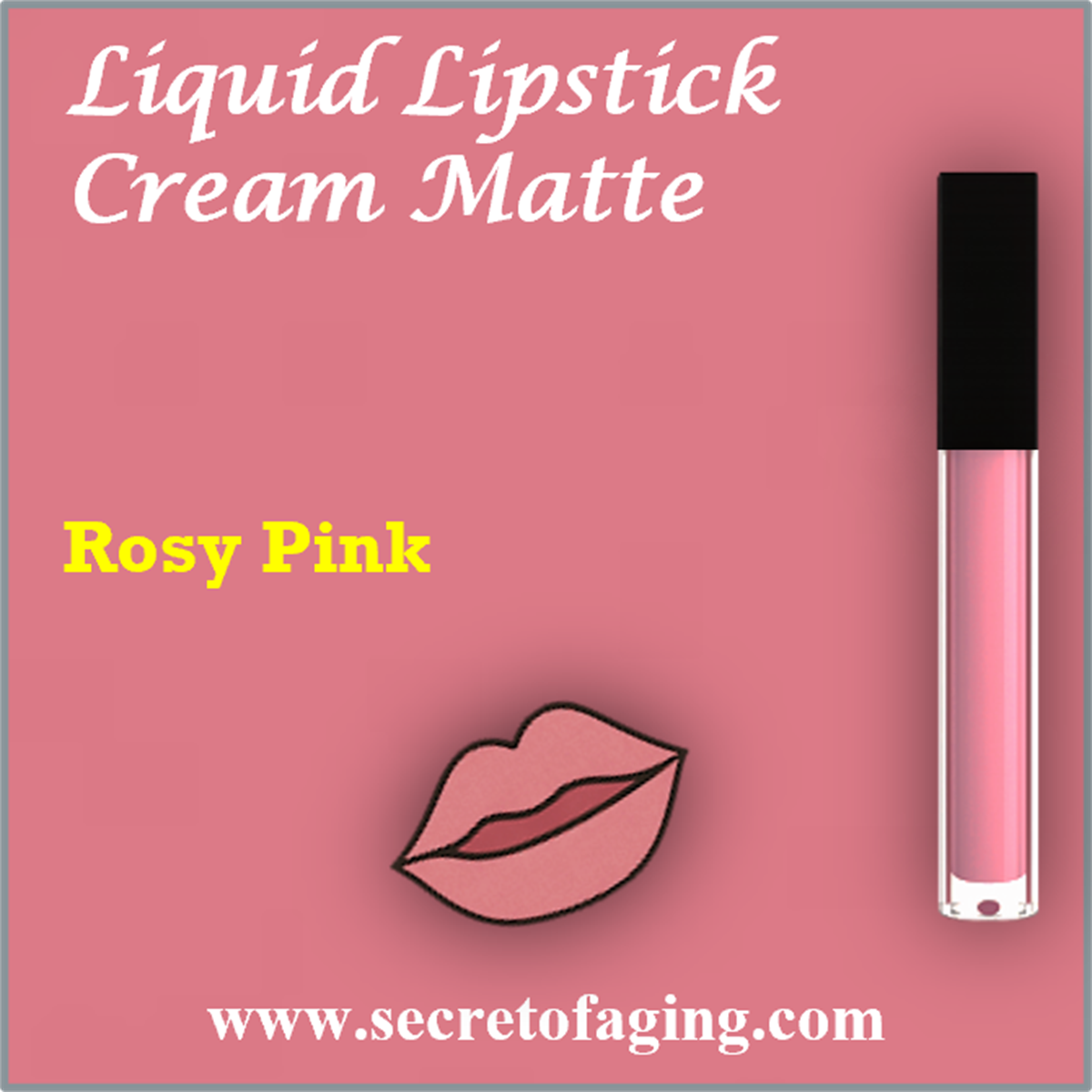 Rosy Pink Liquid Lipstick Cream Matte