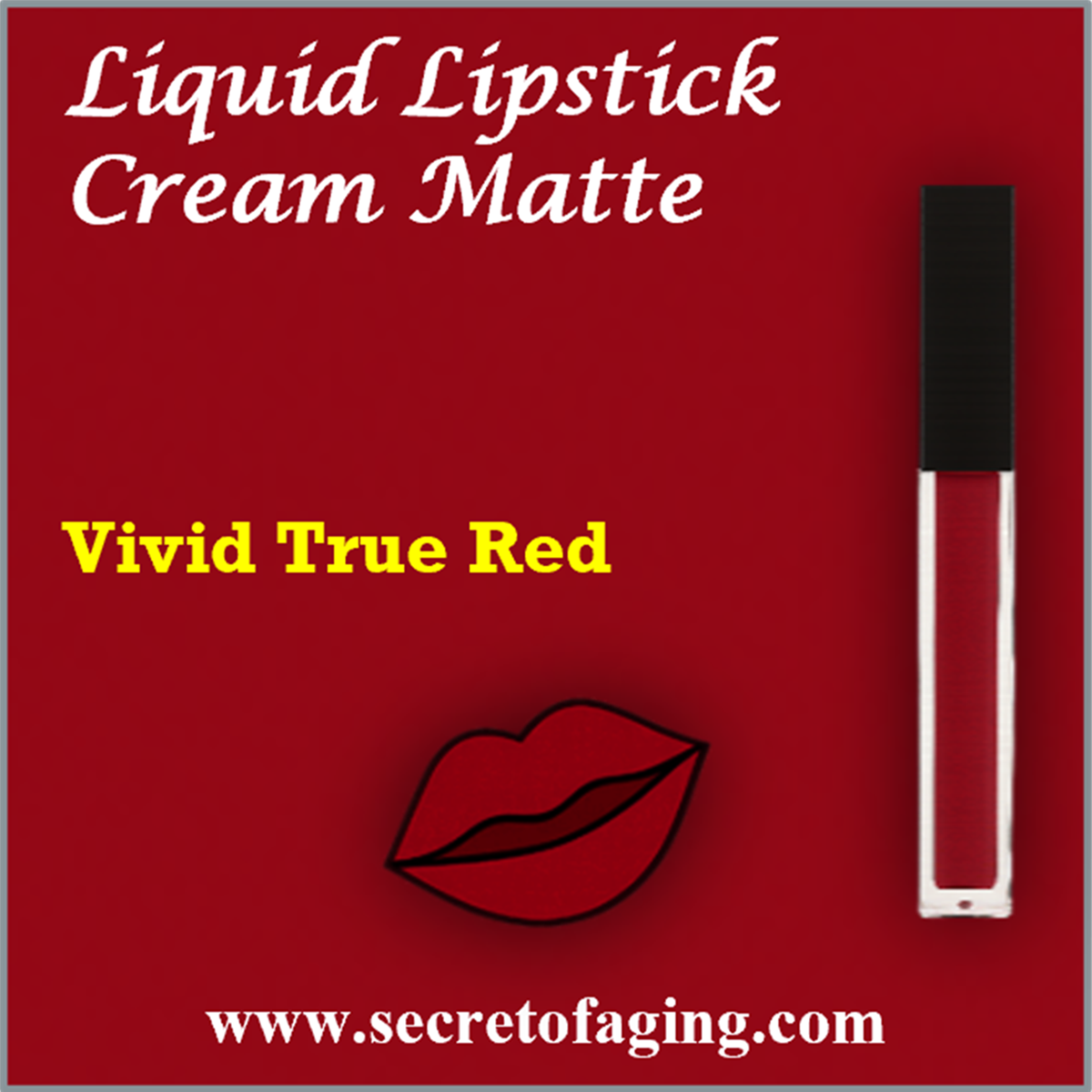 Vivid True Red Liquid Lipstick Cream Matte