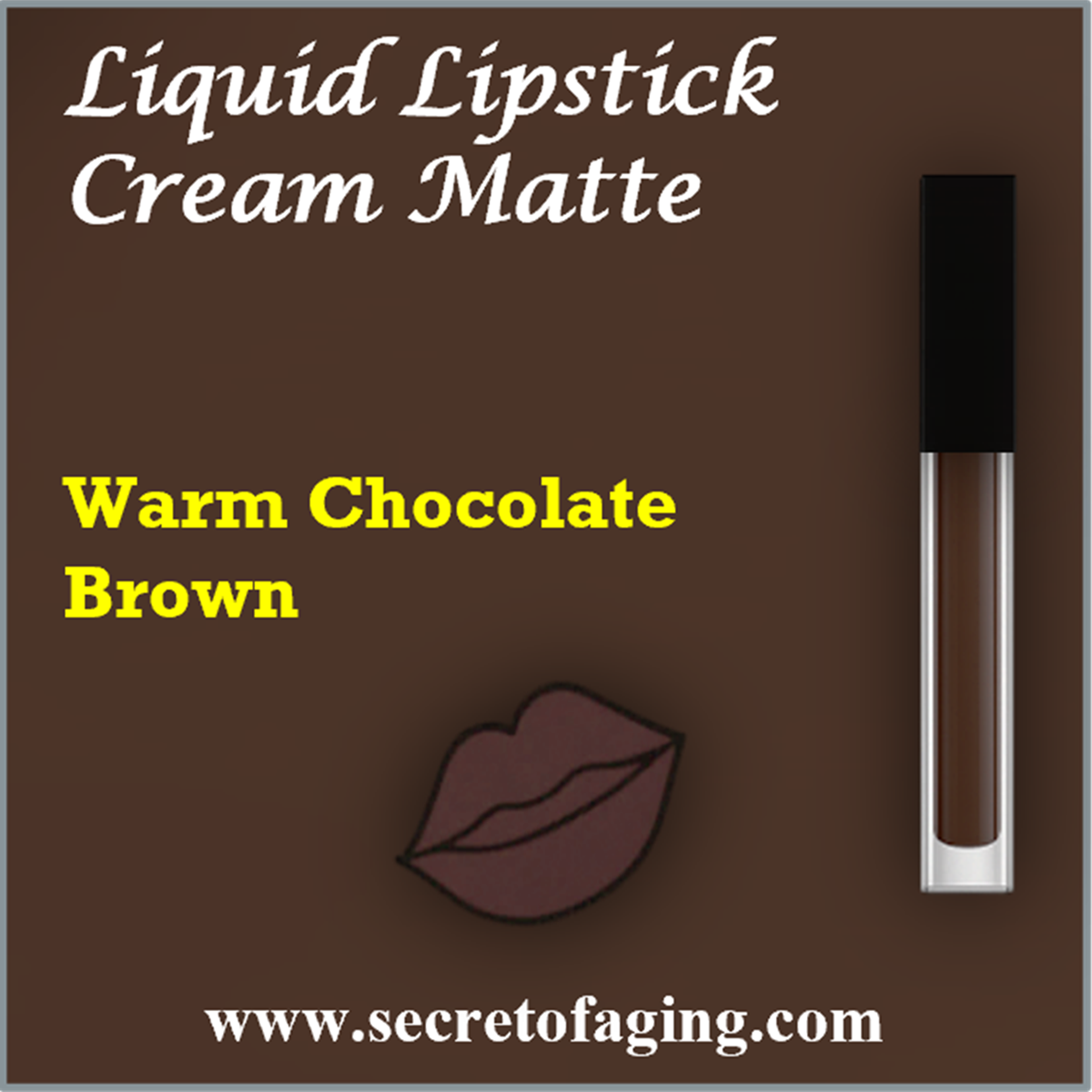 Warm Chocolate Brown Liquid Lipstick Cream Matte
