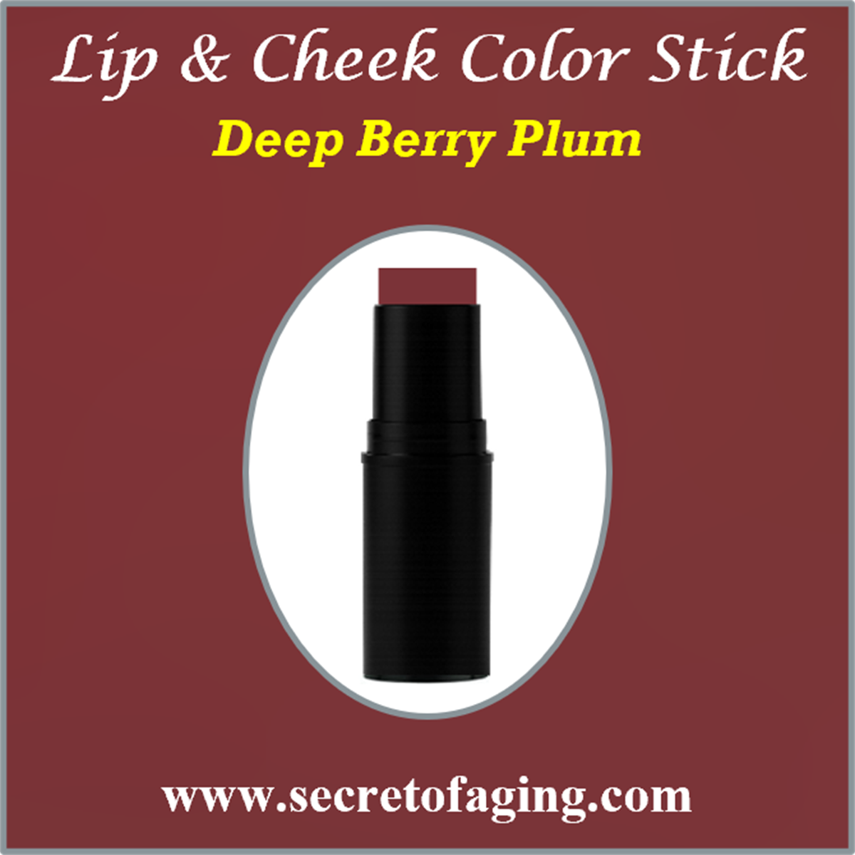 Deep Berry Plum Lip and Cheek Color Stick