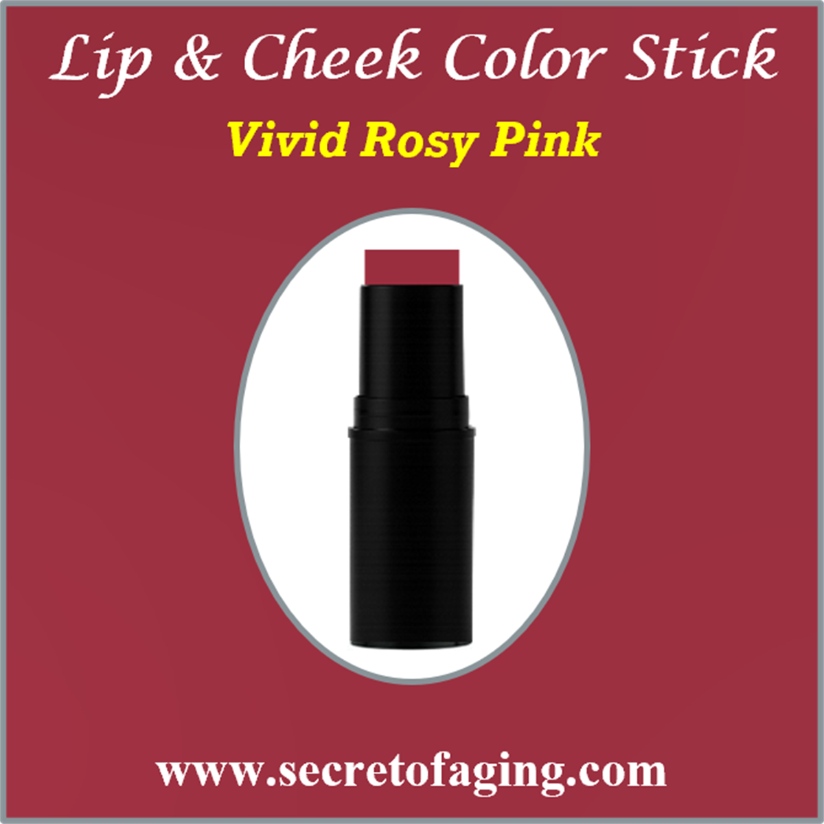 Vivid Rosy Pink Lip and Cheek Color Stick