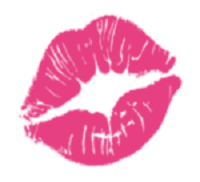 Pink lips kiss print by Secret of Aging