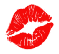 Red lips kiss print by Secret of Aging